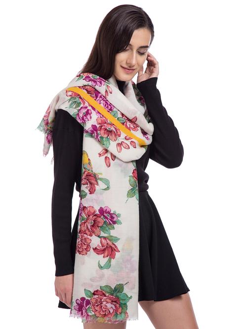 floral woolen shawl - 15504835 - Very Small Image - 1