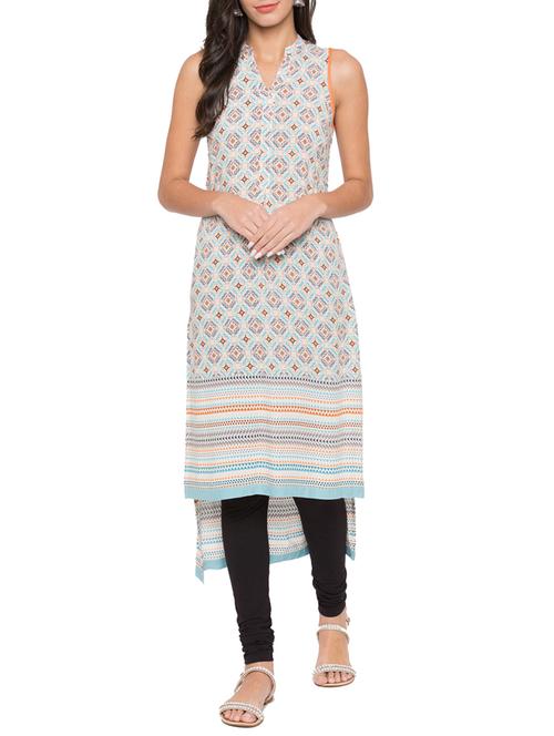 High low printed kurta - 15504915 - Very Small Image - 1