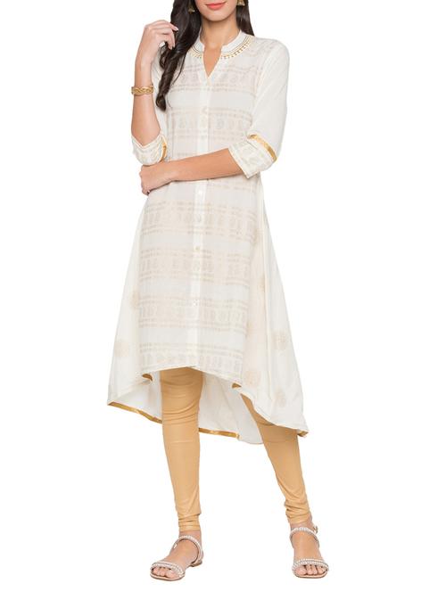 Block print a-line kurta - 15504932 - Very Small Image - 1