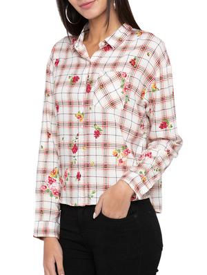 pocket patch printed checkered shirt - 15504951 - Standard Image - 2