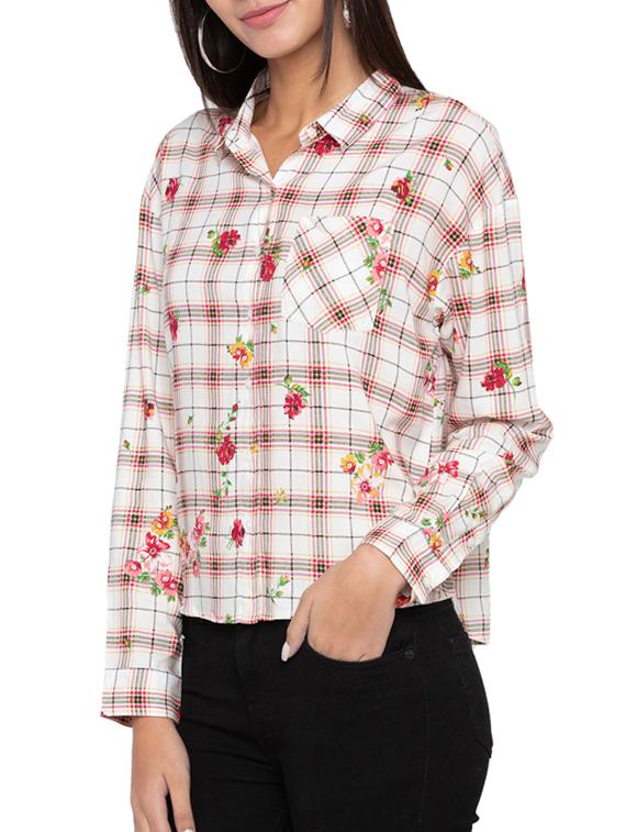 pocket patch printed checkered shirt - 15504951 - Zoom Image - 2