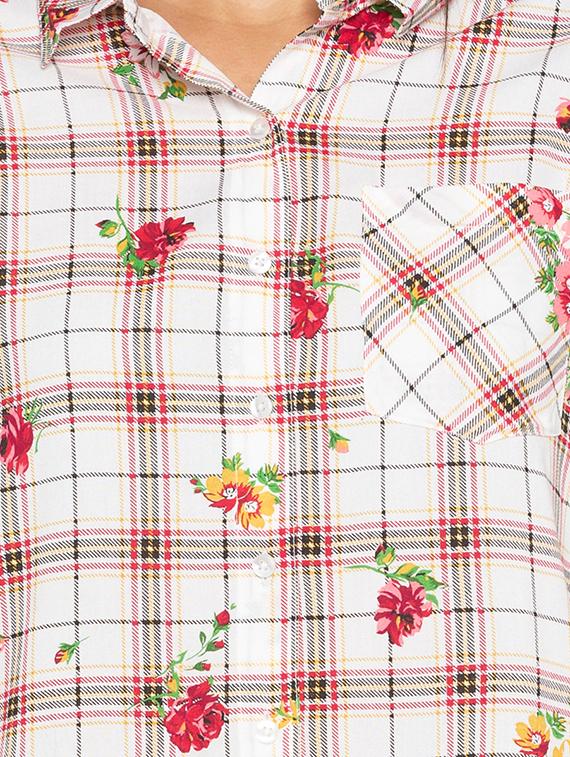 pocket patch printed checkered shirt - 15504951 - Zoom Image - 4