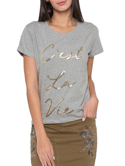 sequin detailed short sleeved tee - 15504971 - Very Small Image - 1