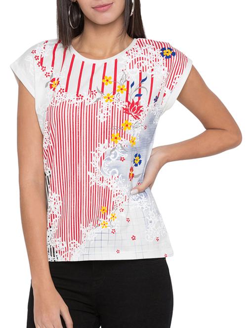 cap sleeved graphic print tee - 15504975 - Very Small Image - 1