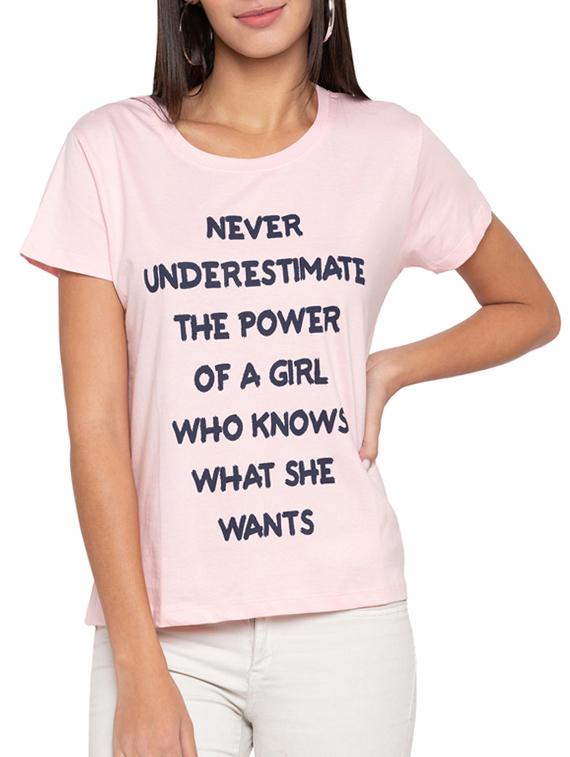 round neck slogan printed tee - 15504984 - Zoom Image - 1