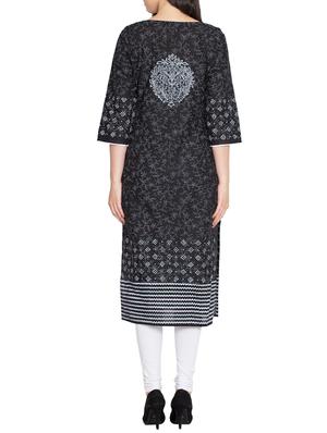 printed straight kurta - 15505230 - Standard Image - 3