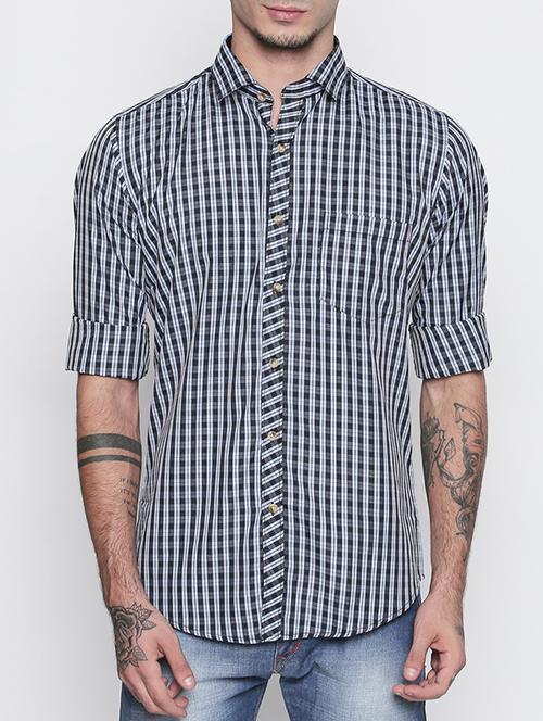 black cotton blend casual shirt - 15505405 - Standard Image - 1