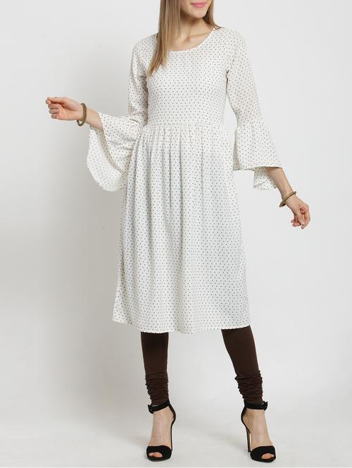 Bell sleeves a-line kurta - 15505407 - Standard Image - 1