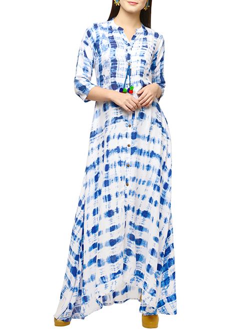 Shibori flared kurta - 15505454 - Standard Image - 1