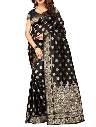 zari motif kanjivaram saree with blouse - 15505647 - Very Small Image - 1