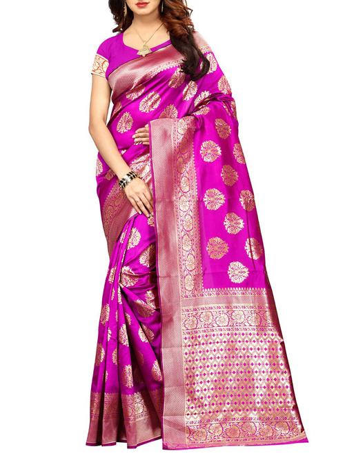 zari motif kanjivaram saree with blouse - 15505651 - Very Small Image - 1