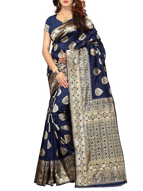 zari motif kanjivaram saree with blouse - 15505661 - Standard Image - 1