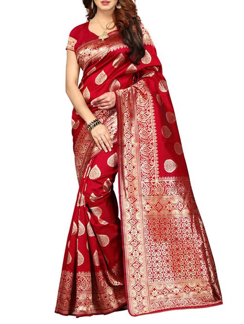 zari motif kanjivaram saree with blouse - 15505663 - Very Small Image - 1