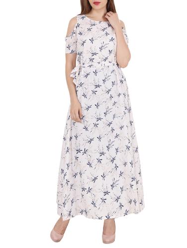 Cold shoulder self tie belted dress - 15505907 - Very Small Image - 1