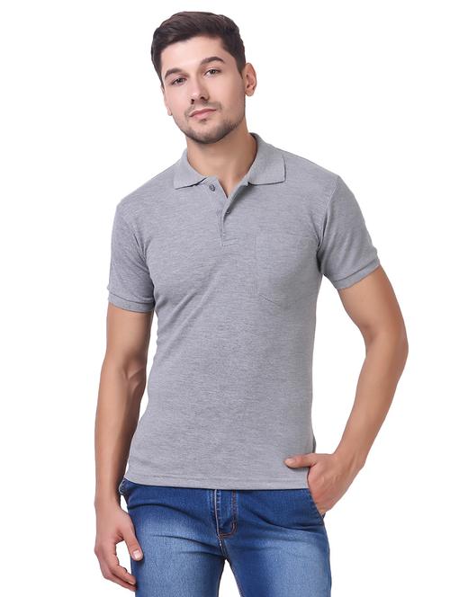 grey cotton pocket t-shirt - 15505914 - Very Small Image - 1