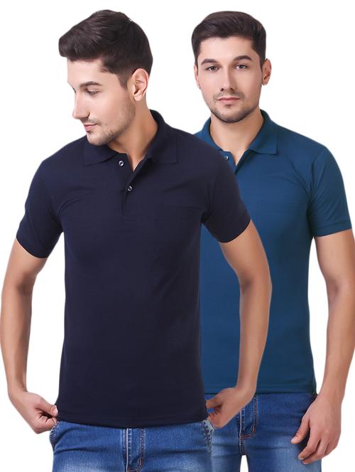 blue cotton combos t-shirt (set of 2) - 15505927 - Standard Image - 1