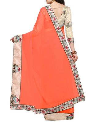 conversational bordered saree with blouse - 15506727 - Standard Image - 2