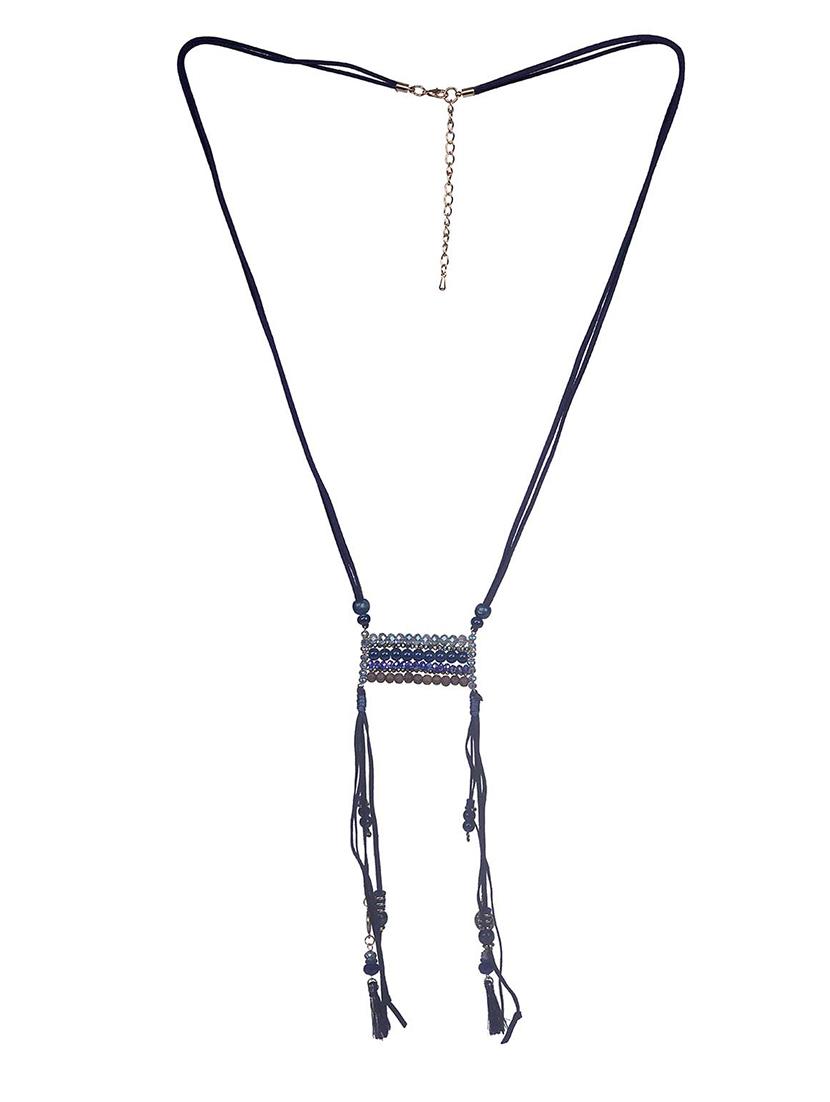 blue velvet long necklace - 15507762 - Zoom Image - 2