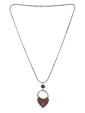 brown metal long necklace - 15507764 - Standard Image - 2