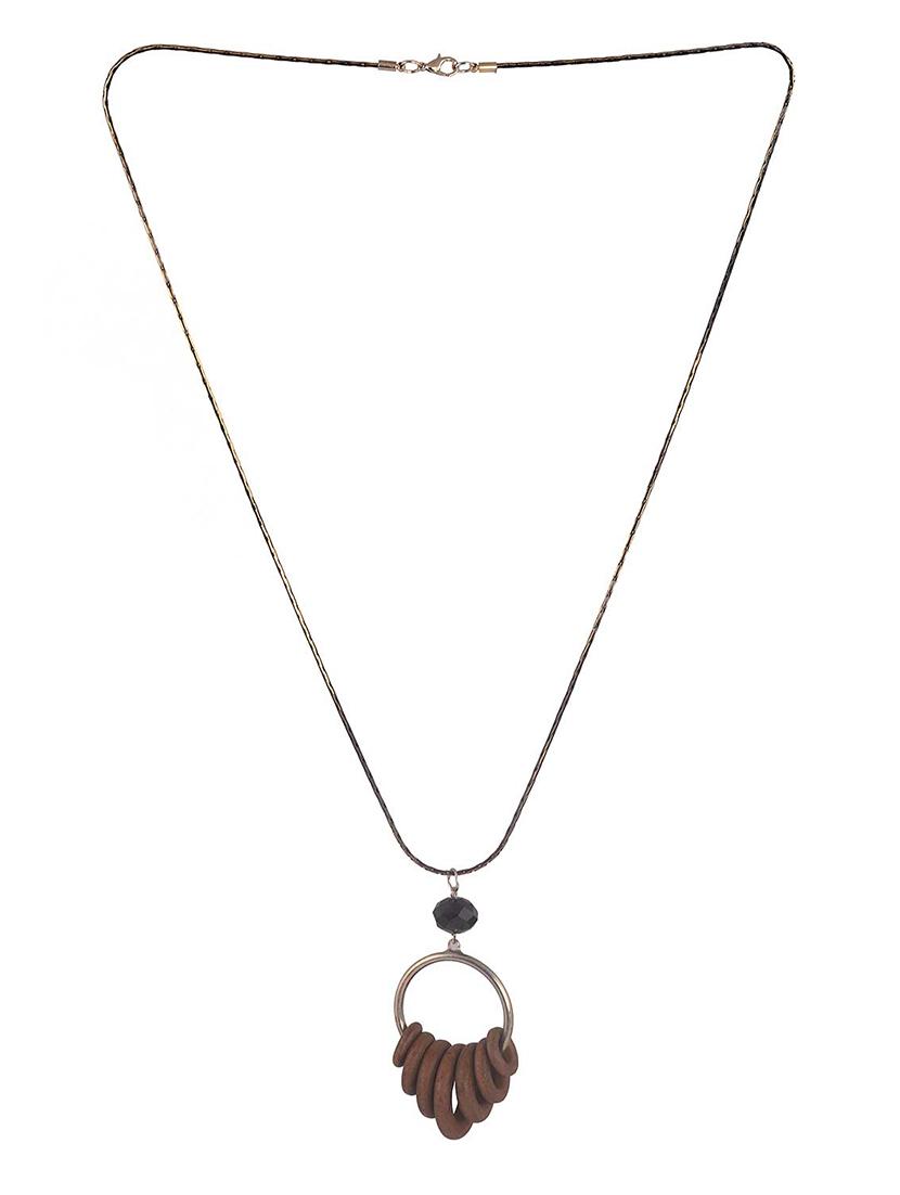 brown metal long necklace - 15507764 - Zoom Image - 2