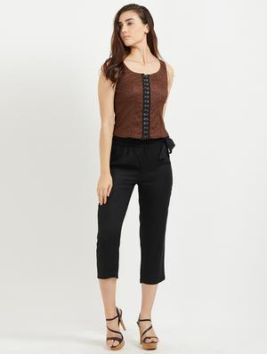 elasticated waist knot detail capri - 15511782 - Standard Image - 4