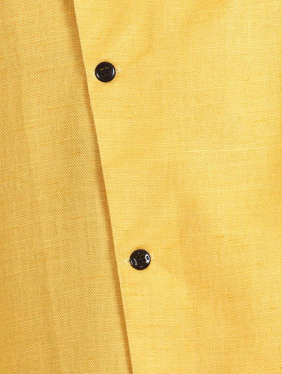 yellow cotton asymmetric kurta - 15511885 - Zoom Image - 5