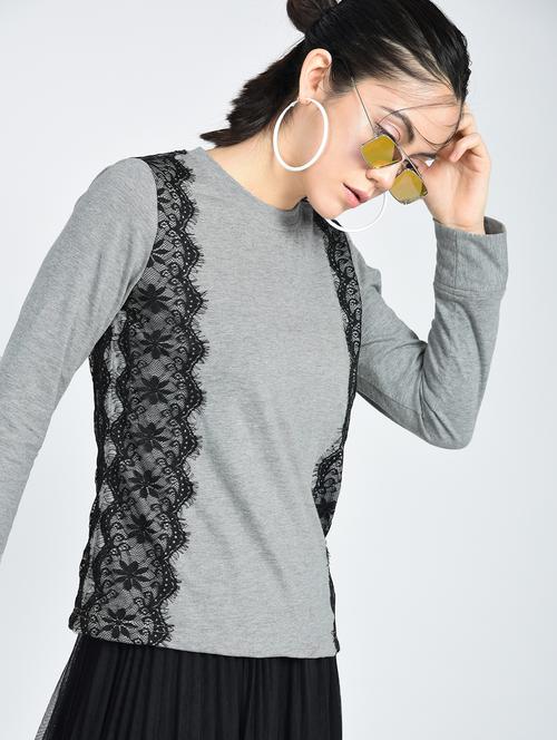 eyelash lace detail top - 15512102 - Very Small Image - 1