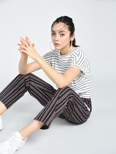 Striped tie knot front top - 15512104 - Very Small Image - 1
