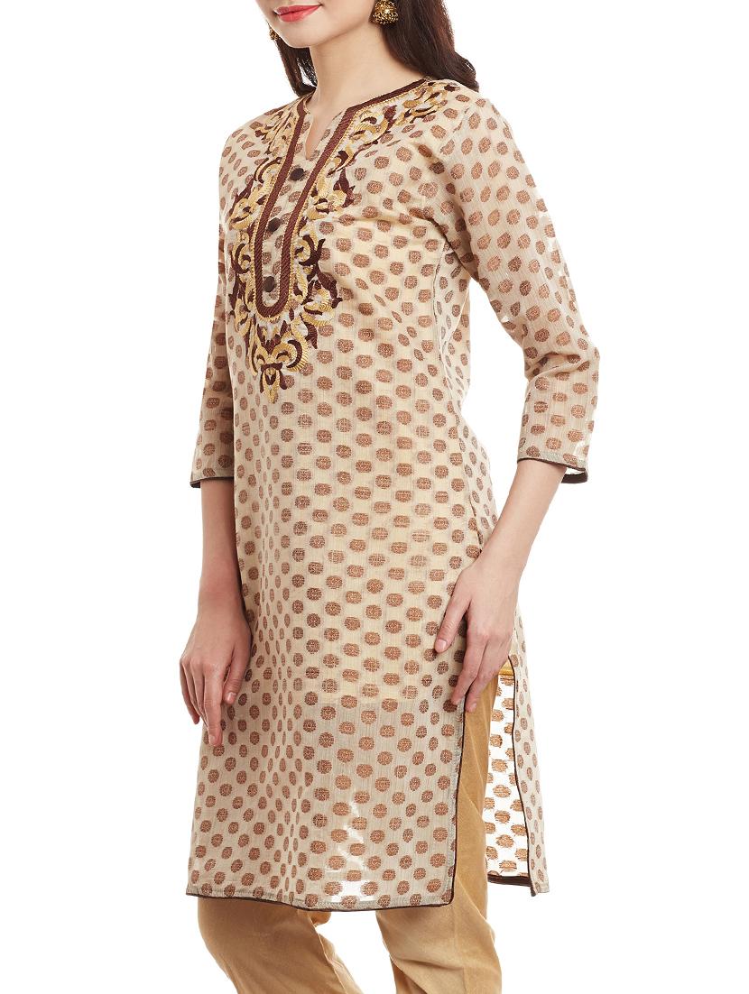 self design embroidered kurta - 15512163 - Zoom Image - 2