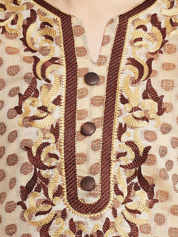 self design embroidered kurta - 15512163 - Zoom Image - 5