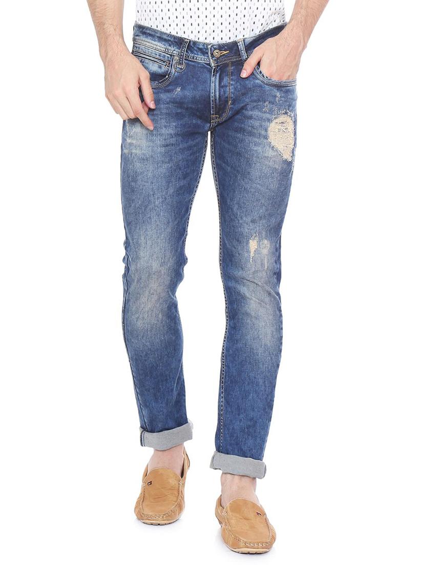 blue cotton ripped jeans - 15512364 - Zoom Image - 1