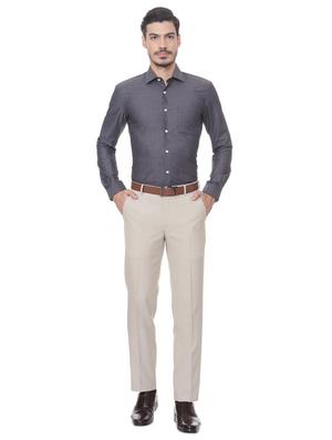 grey cotton formal shirt - 15512521 - Standard Image - 3