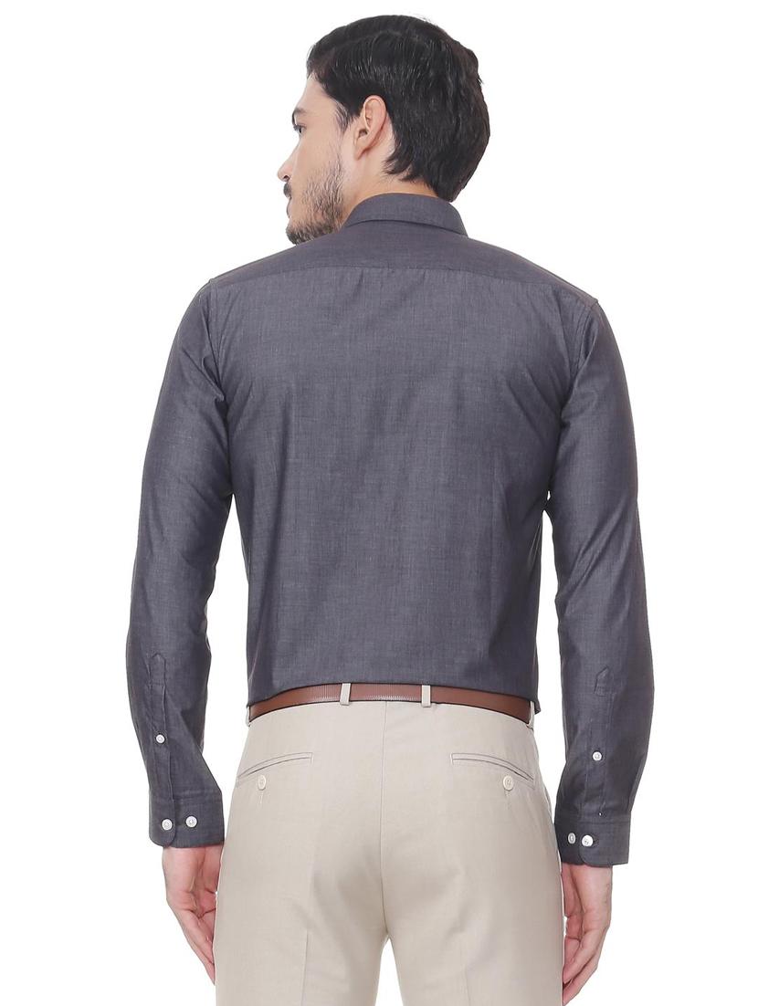 grey cotton formal shirt - 15512521 - Zoom Image - 2