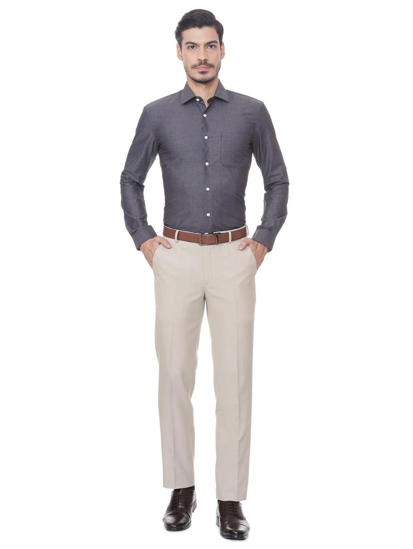 grey cotton formal shirt - 15512521 - Zoom Image - 3