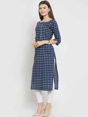 printed straight kurta - 15512899 - Standard Image - 2