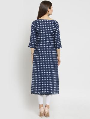 printed straight kurta - 15512899 - Standard Image - 3
