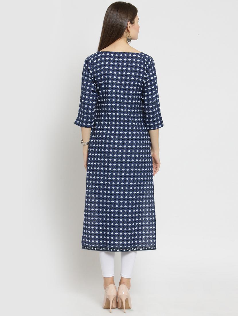 printed straight kurta - 15512899 - Zoom Image - 3