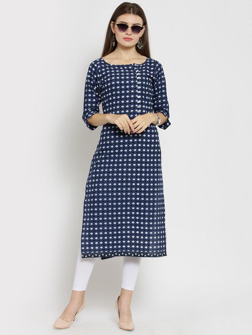 printed straight kurta - 15512899 - Zoom Image - 4