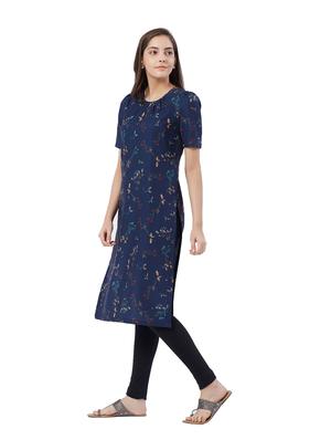printed straight kurta - 15513059 - Standard Image - 2
