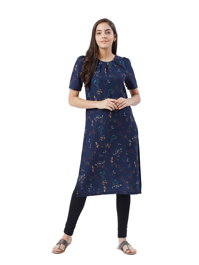 printed straight kurta - 15513059 - Zoom Image - 1