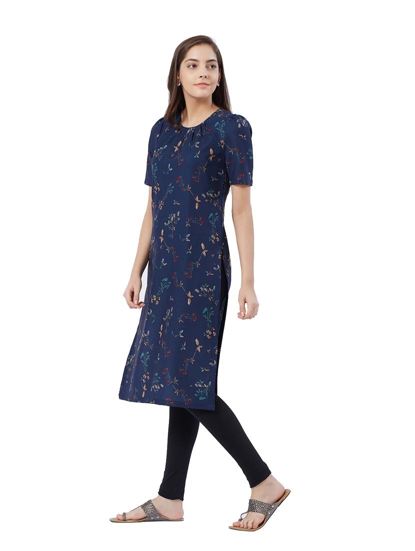 printed straight kurta - 15513059 - Zoom Image - 2
