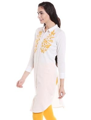 straight embroidered kurti - 15513427 - Standard Image - 2
