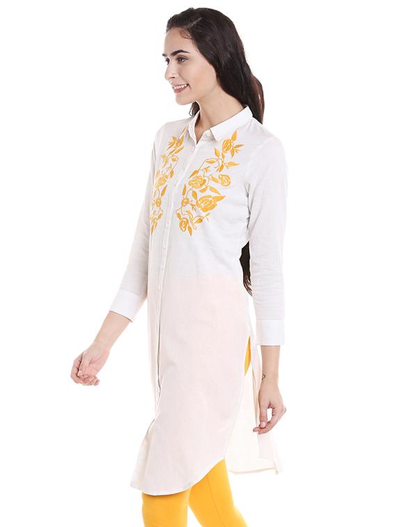 straight embroidered kurti - 15513427 - Zoom Image - 2