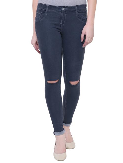 Knee slit skinny jeans - 15513743 - Standard Image - 1