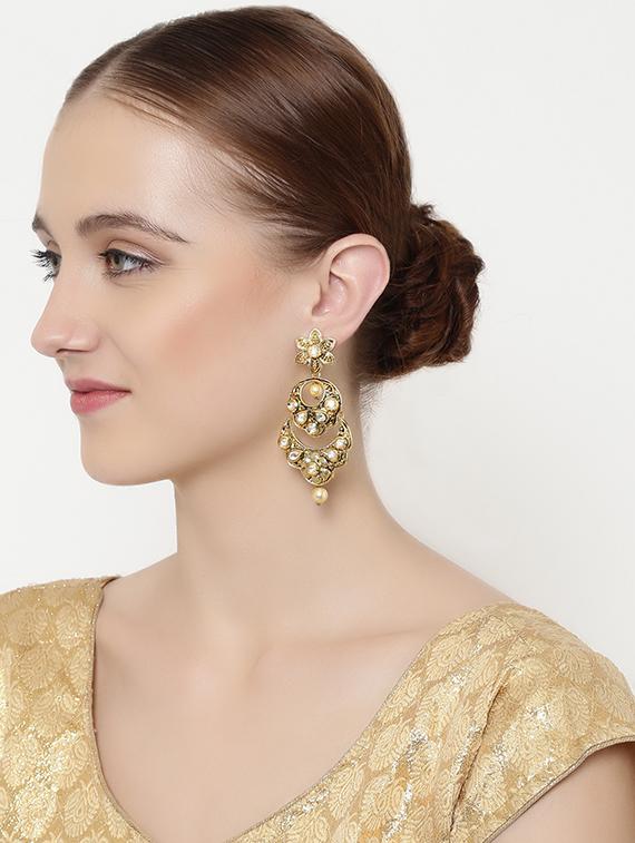 Gold Tone Stone Earrings - 15514302 - Zoom Image - 1
