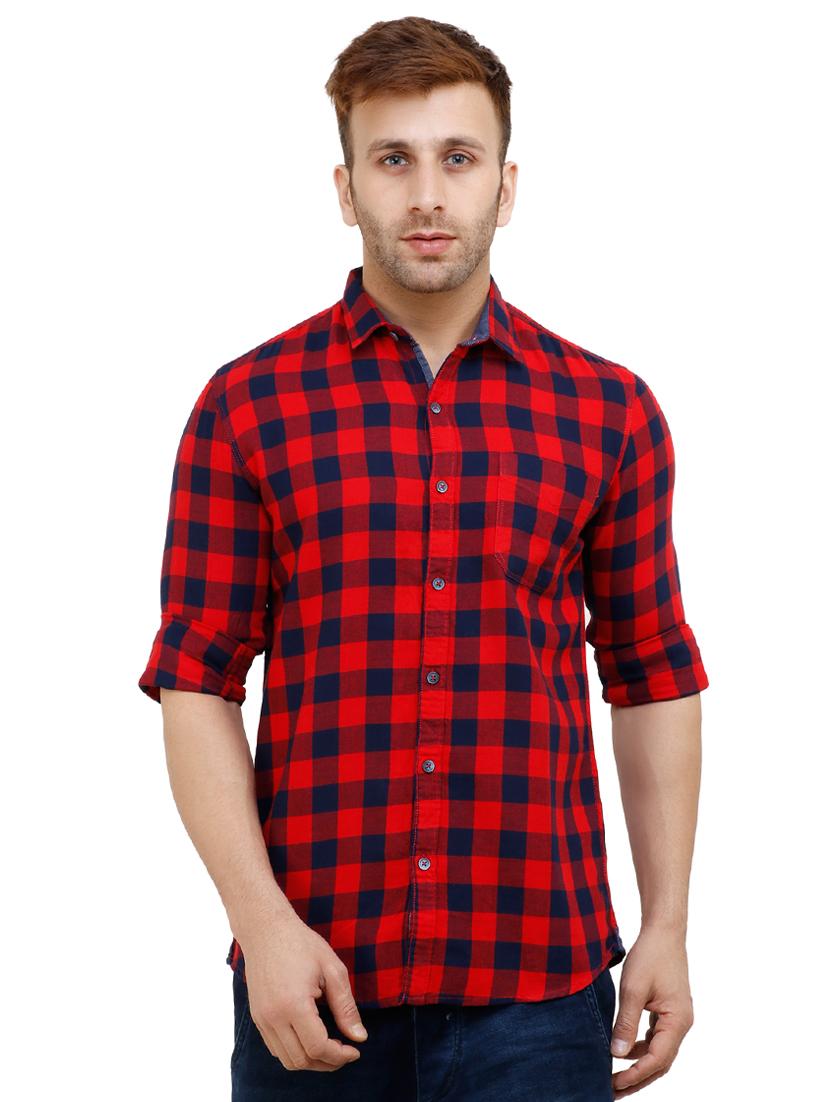 red cotton casual shirt - 15514414 - Zoom Image - 1