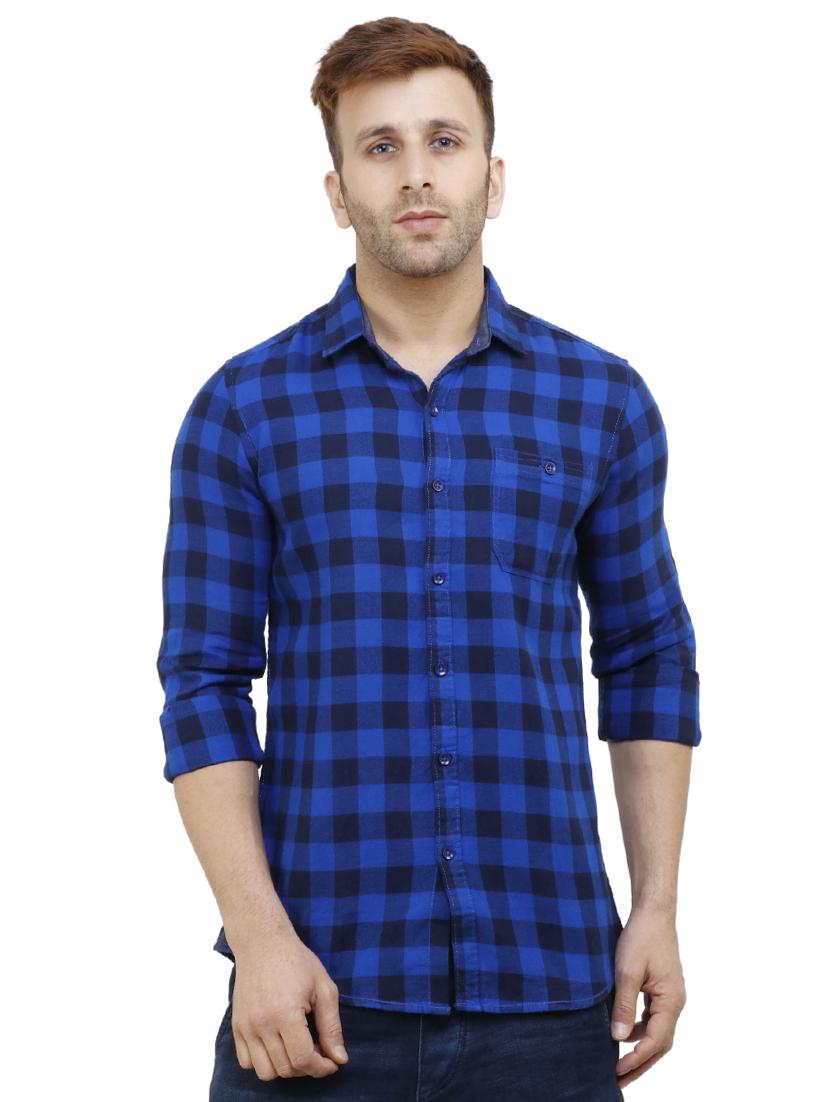 blue cotton casual shirt - 15514415 - Zoom Image - 1