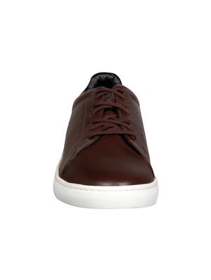 brown leatherette lace up sneakers - 15514429 - Standard Image - 3