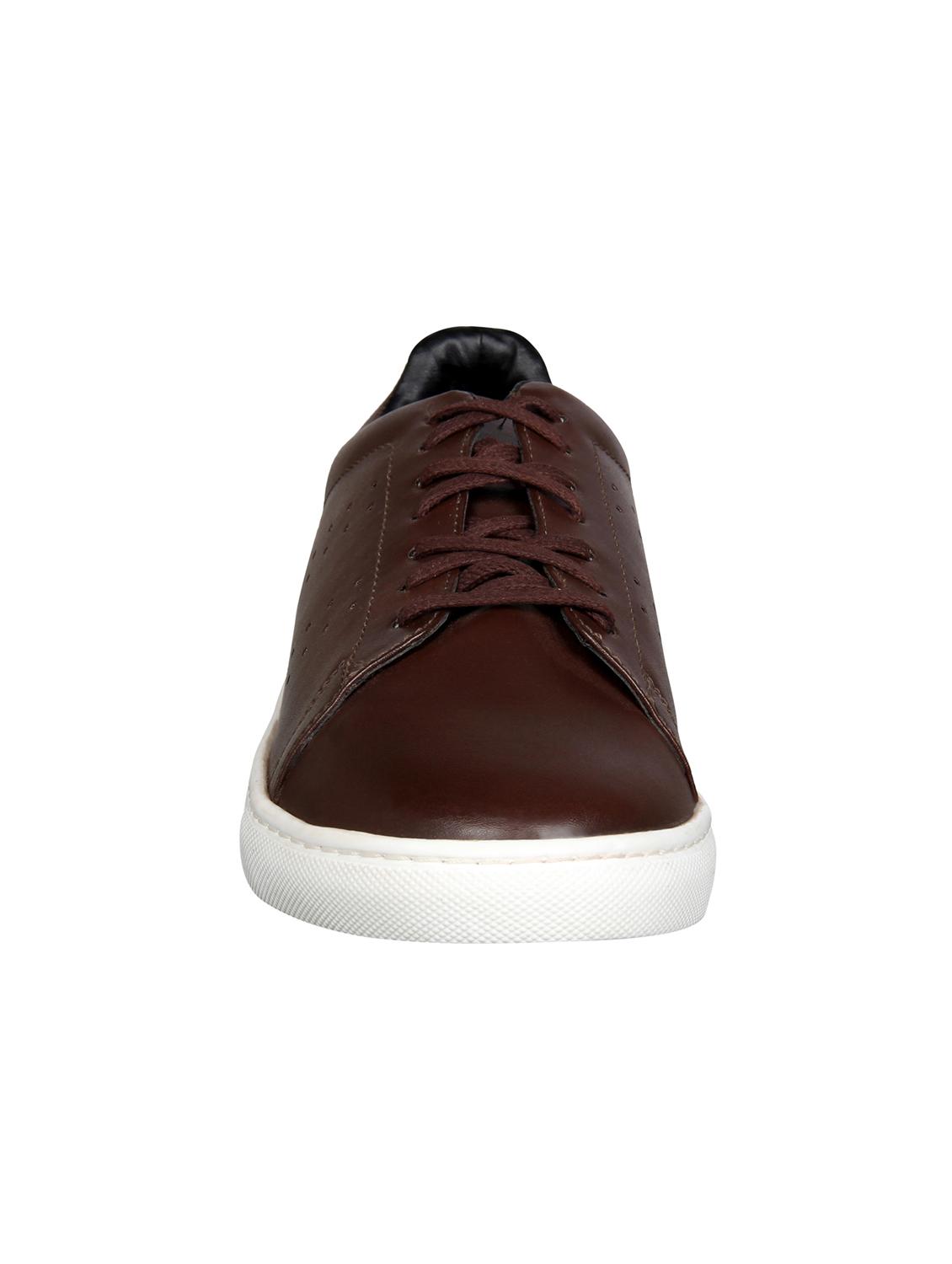 brown leatherette lace up sneakers - 15514429 - Zoom Image - 3
