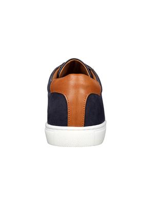 navy leatherette lace up sneakers - 15514435 - Standard Image - 3